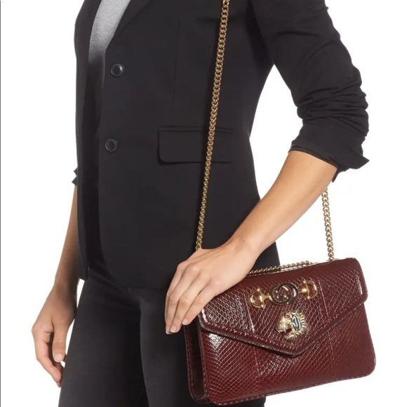 Gucci Rajah Green Genuine Python Large Tote - Picture 6 of 13